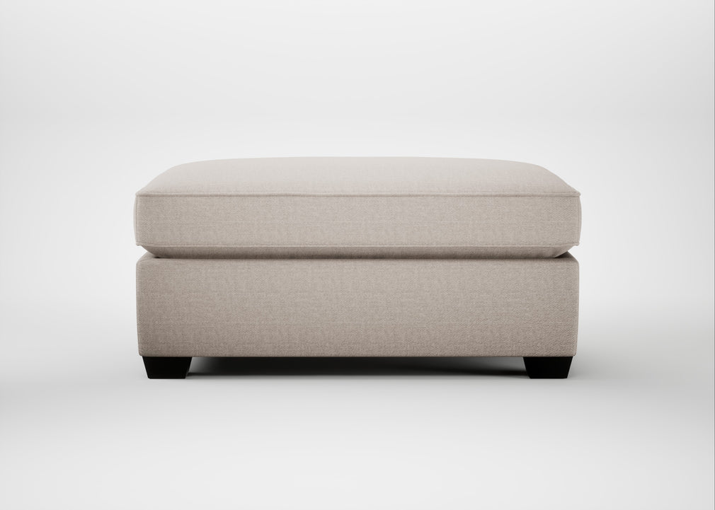 Torino Footstool Capelo Linen-Cotton Sesame / Black