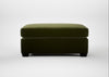 Torino Footstool Cotton Velvet Evergreen / Black