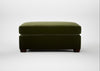 Torino Footstool Cotton Velvet Evergreen / Walnut Stained