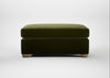 Torino Footstool Cotton Velvet Evergreen / Natural