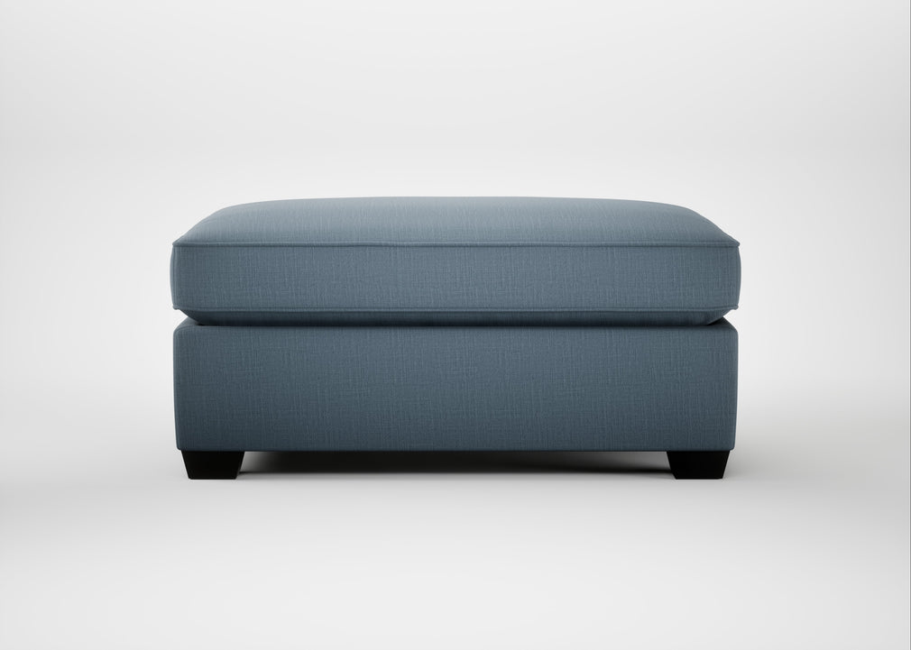 Torino Footstool Smart Cotton Linen Celestial / Black