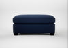 Torino Footstool Smart Cotton Linen Indigo / Black