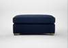 Torino Footstool Smart Cotton Linen Indigo / Natural