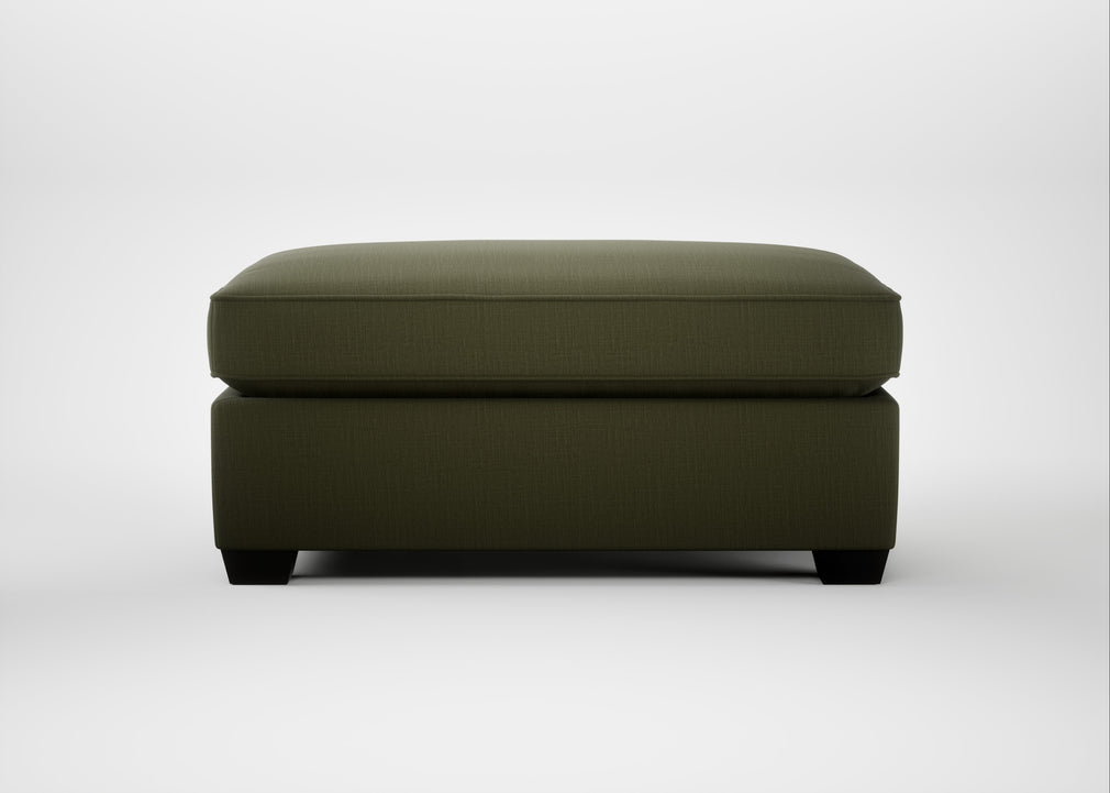 Torino Footstool Smart Cotton Linen Myrtle / Black