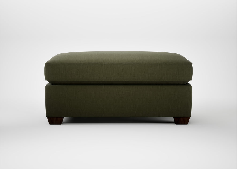 Torino Footstool Smart Cotton Linen Myrtle / Walnut Stained