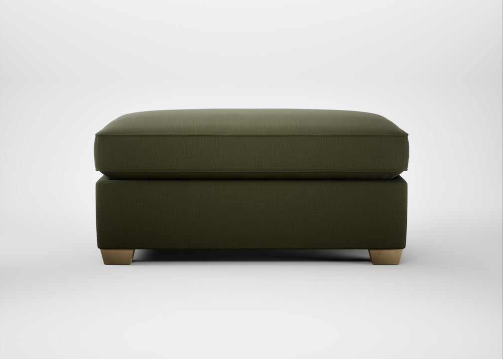 Torino Footstool Smart Cotton Linen Myrtle / Natural