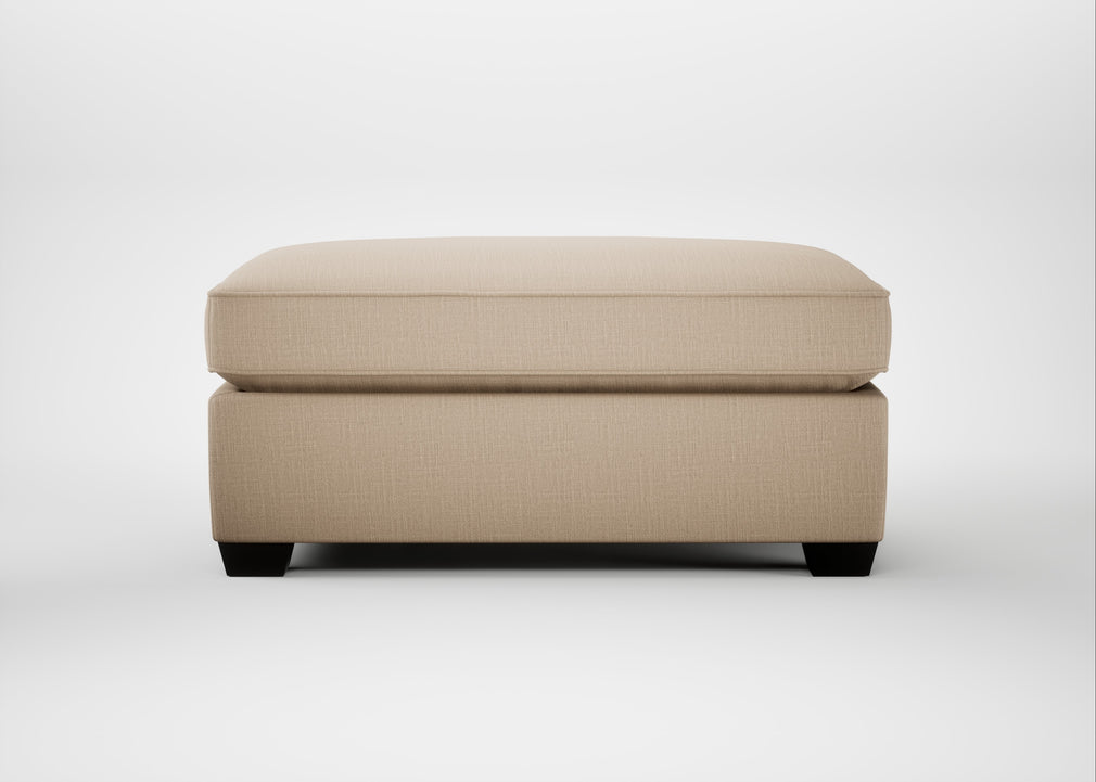 Torino Footstool Smart Cotton Linen Rice / Black