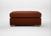 Torino Footstool Smart Cotton Linen Rust / Natural