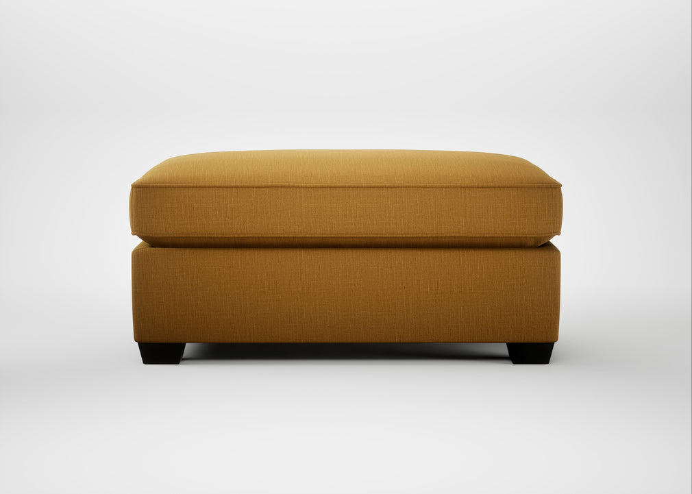 Torino Footstool Smart Cotton Linen Sahara / Black