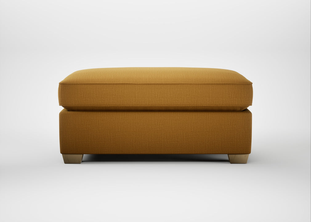 Torino Footstool Smart Cotton Linen Sahara / Natural