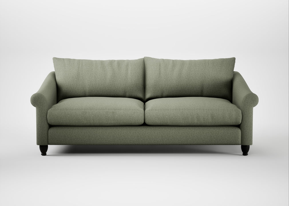 Devon 4 Seater Sofa Capelo Linen-Cotton Sage / Black