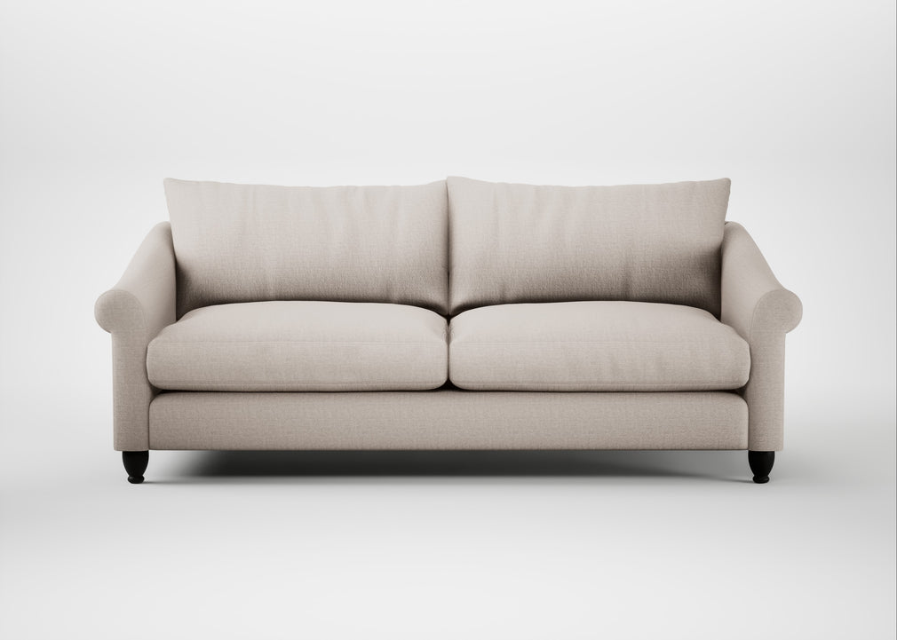 Devon 4 Seater Sofa Capelo Linen-Cotton Sesame / Black