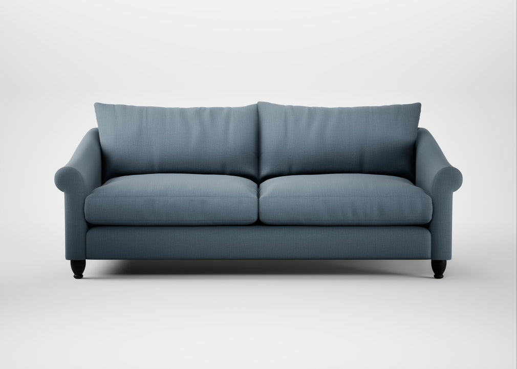 Devon 4 Seater Sofa Smart Cotton Linen Celestial / Black