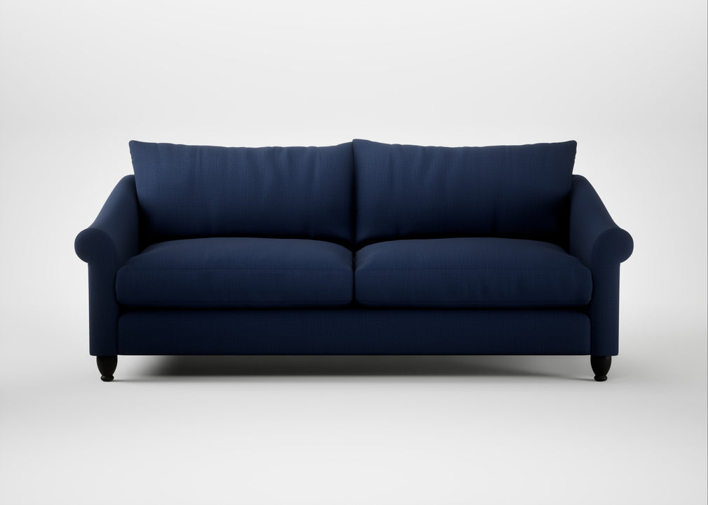 Devon 4 Seater Sofa Smart Cotton Linen Indigo / Black