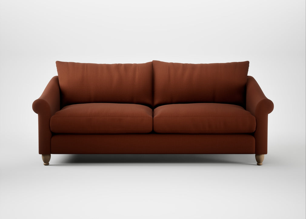 Devon 4 Seater Sofa Smart Cotton Linen Rust / Natural
