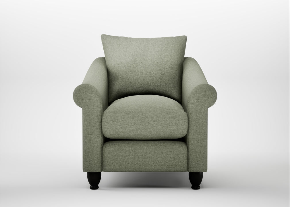 Devon Armchair Capelo Linen-Cotton Sage / Black