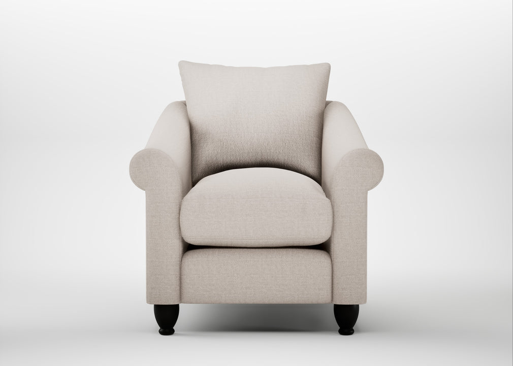 Devon Armchair Capelo Linen-Cotton Sesame / Black