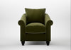 Devon Armchair Cotton Velvet Evergreen / Black
