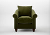 Devon Armchair Cotton Velvet Evergreen / Walnut Stained