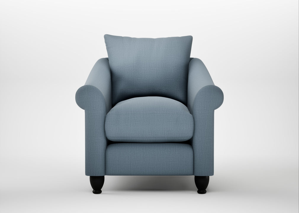 Devon Armchair Smart Cotton Linen Celestial / Black