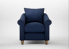 Devon Armchair Smart Cotton Linen Indigo / Natural