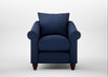 Devon Armchair Smart Cotton Linen Indigo / Walnut Stained