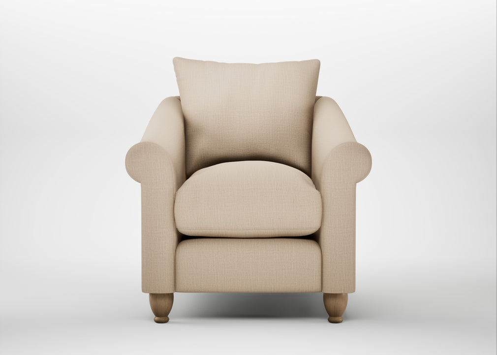 Devon Armchair Smart Cotton Linen Rice / Natural