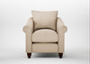 Devon Armchair Smart Cotton Linen Rice / Walnut Stained