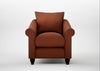Devon Armchair Smart Cotton Linen Rust / Black