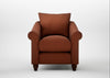 Devon Armchair Smart Cotton Linen Rust / Walnut Stained