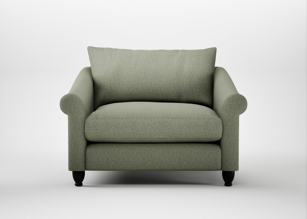 Devon Loveseat Capelo Linen-Cotton Sage / Black