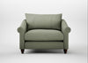 Devon Loveseat Capelo Linen-Cotton Sage / Walnut Stained