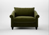 Devon Loveseat Cotton Velvet Evergreen / Black