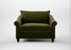 Devon Loveseat Cotton Velvet Evergreen / Walnut Stained