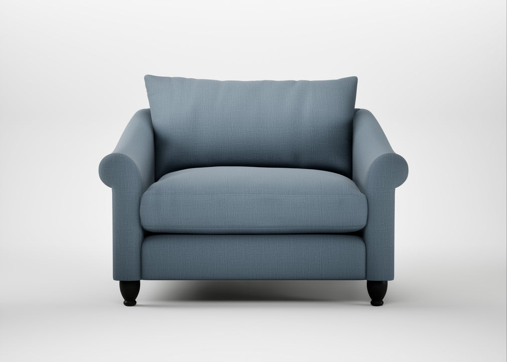 Devon Loveseat Smart Cotton Linen Celestial / Black