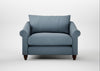 Devon Loveseat Smart Cotton Linen Celestial / Walnut Stained
