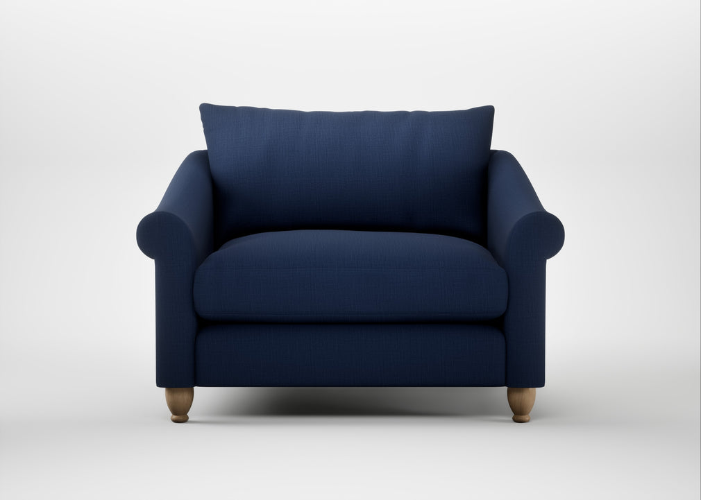 Devon Loveseat Smart Cotton Linen Indigo / Natural