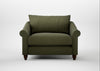 Devon Loveseat Smart Cotton Linen Myrtle / Walnut Stained