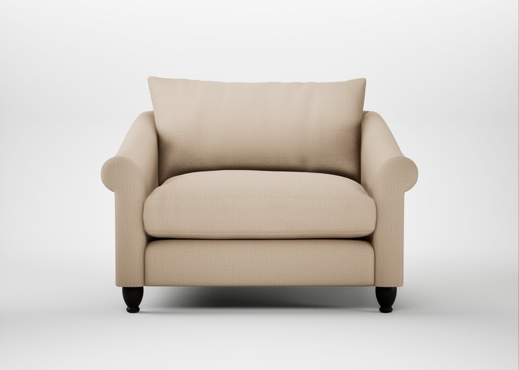 Devon Loveseat Smart Cotton Linen Rice / Black