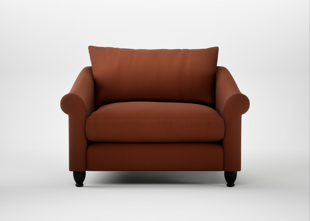 Devon Loveseat Smart Cotton Linen Rust / Black