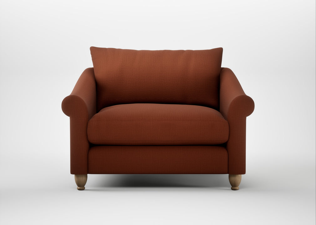 Devon Loveseat Smart Cotton Linen Rust / Natural