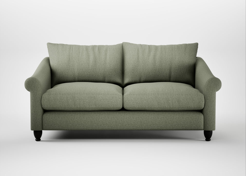 Devon 3 Seater Sofa Capelo Linen-Cotton Sage / Black