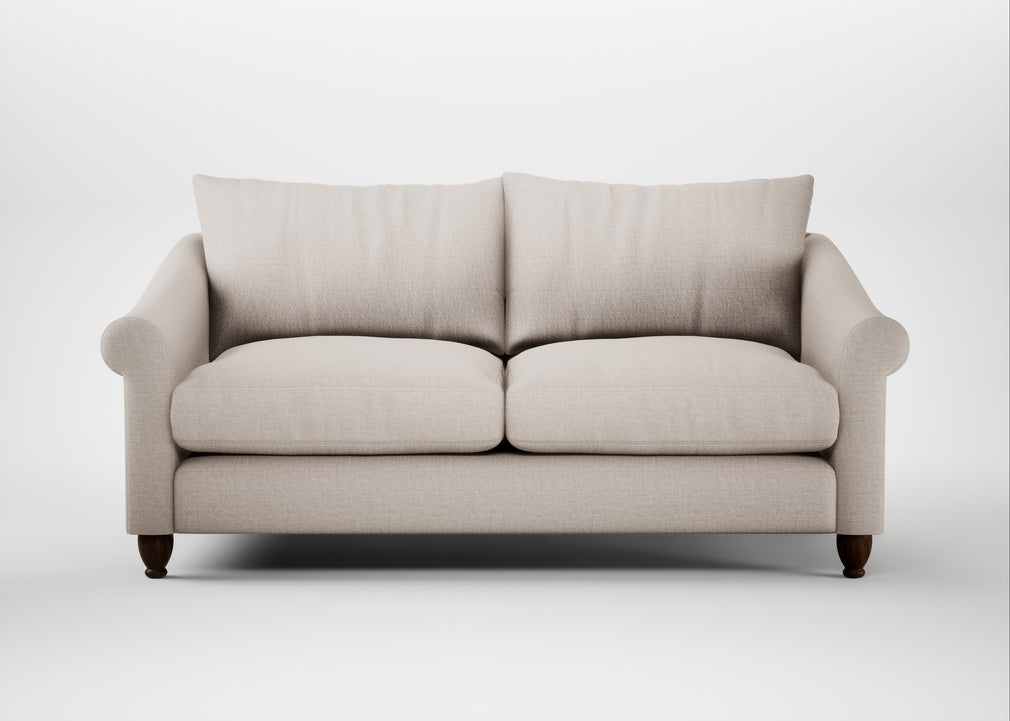 Devon 3 Seater Sofa Capelo Linen-Cotton Sesame / Walnut Stained