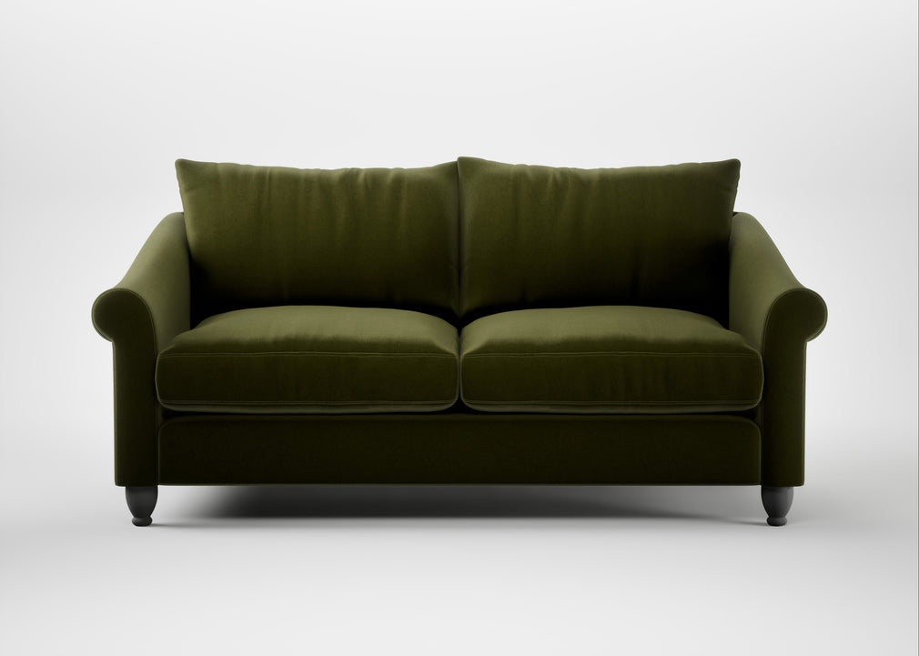 Devon 3 Seater Sofa Cotton Velvet Evergreen / Natural