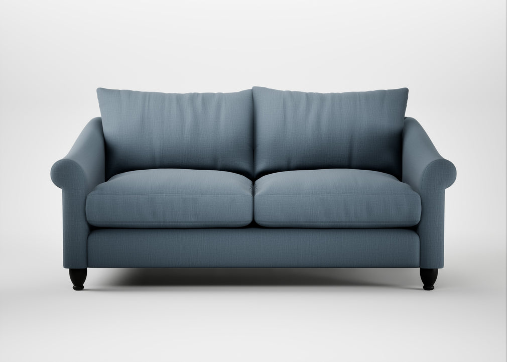Devon 3 Seater Sofa Smart Cotton Linen Celestial / Black