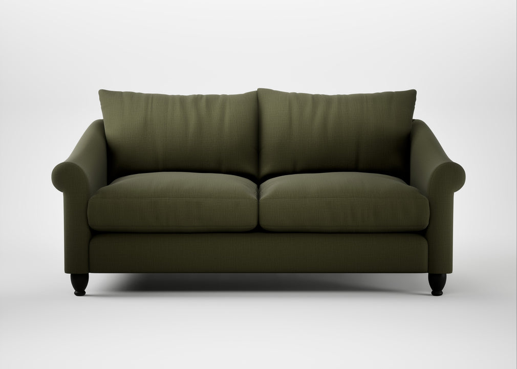 Devon 3 Seater Sofa Smart Cotton Linen Myrtle / Black