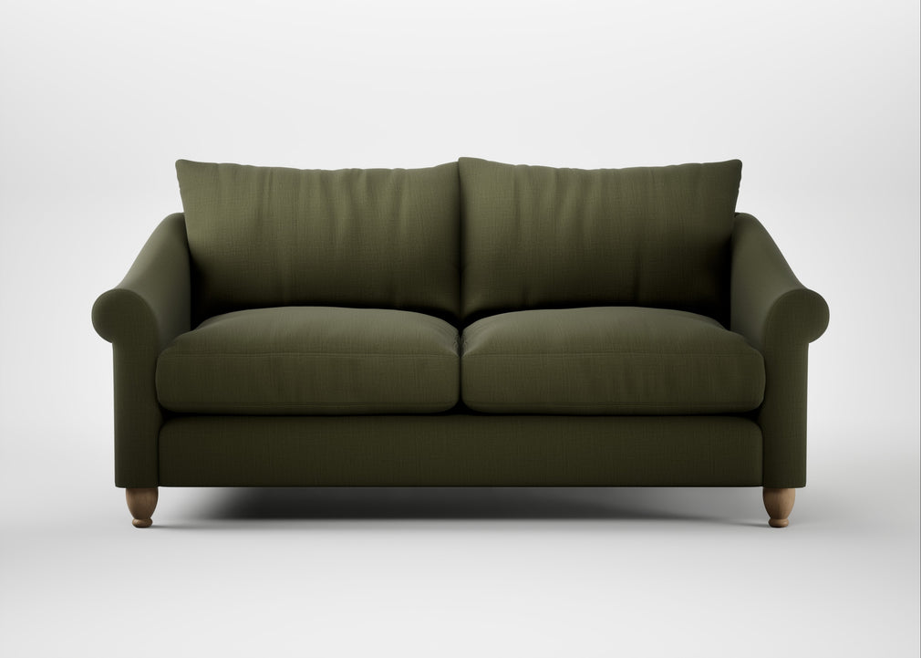 Devon 3 Seater Sofa Smart Cotton Linen Myrtle / Natural