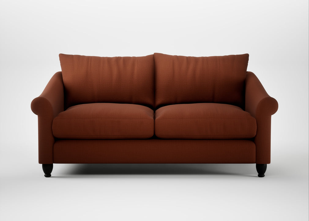 Devon 3 Seater Sofa Smart Cotton Linen Rust / Black