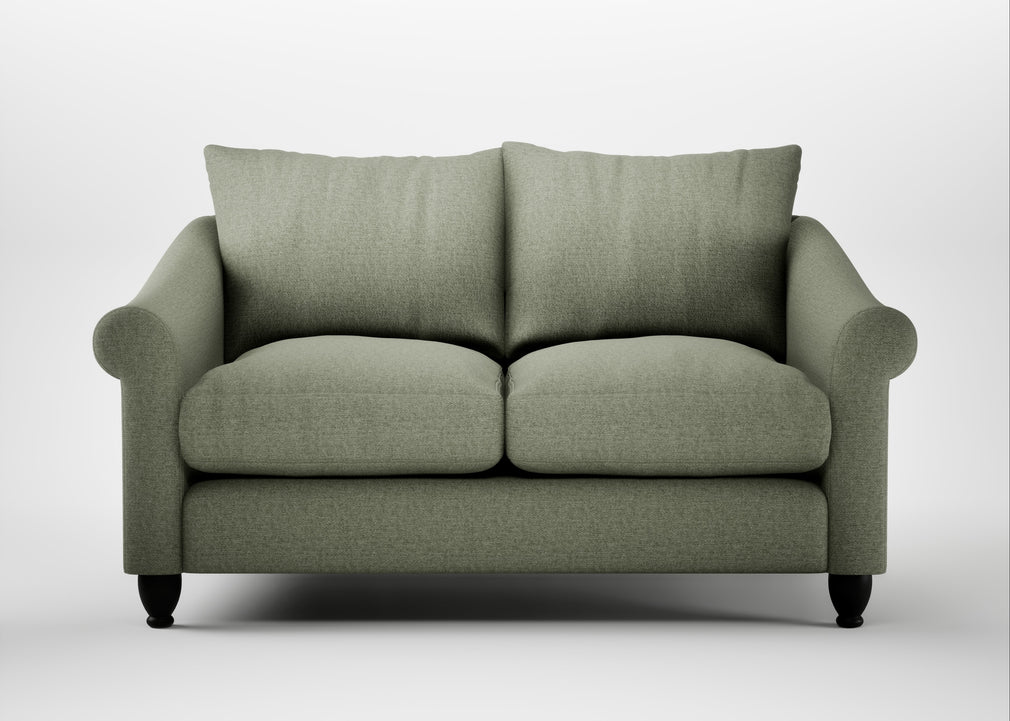 Devon 2 Seater Sofa Capelo Linen-Cotton Sage / Black