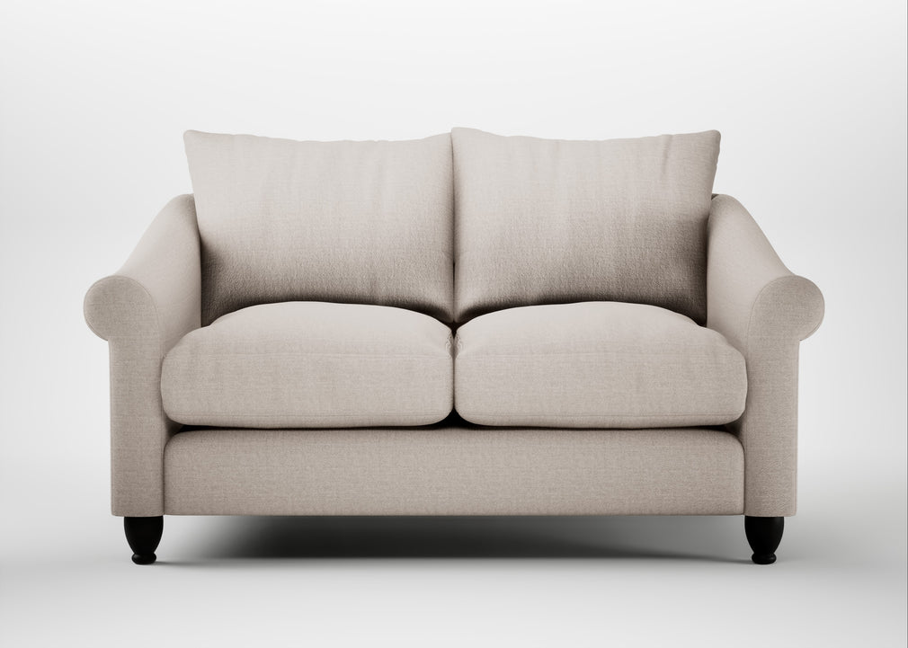 Devon 2 Seater Sofa Capelo Linen-Cotton Sesame / Black